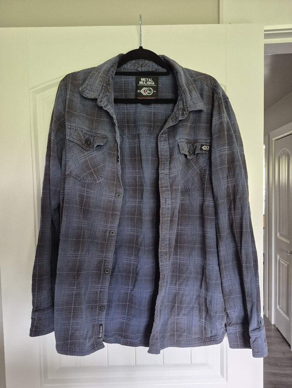 Mens Metal Mulisha Blue Flannel
